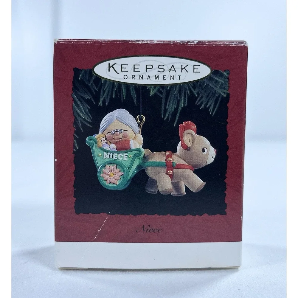 Vintage 1994‎ Hallmark Keepsake Niece Christmas Ornament Mrs Claus Reindeer Box